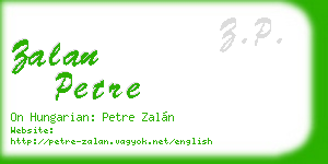 zalan petre business card